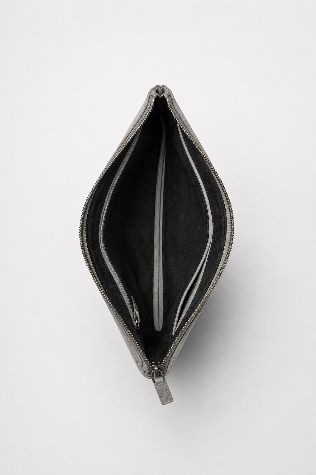 Clutch-Tasche Alcantara Grau Moonstone