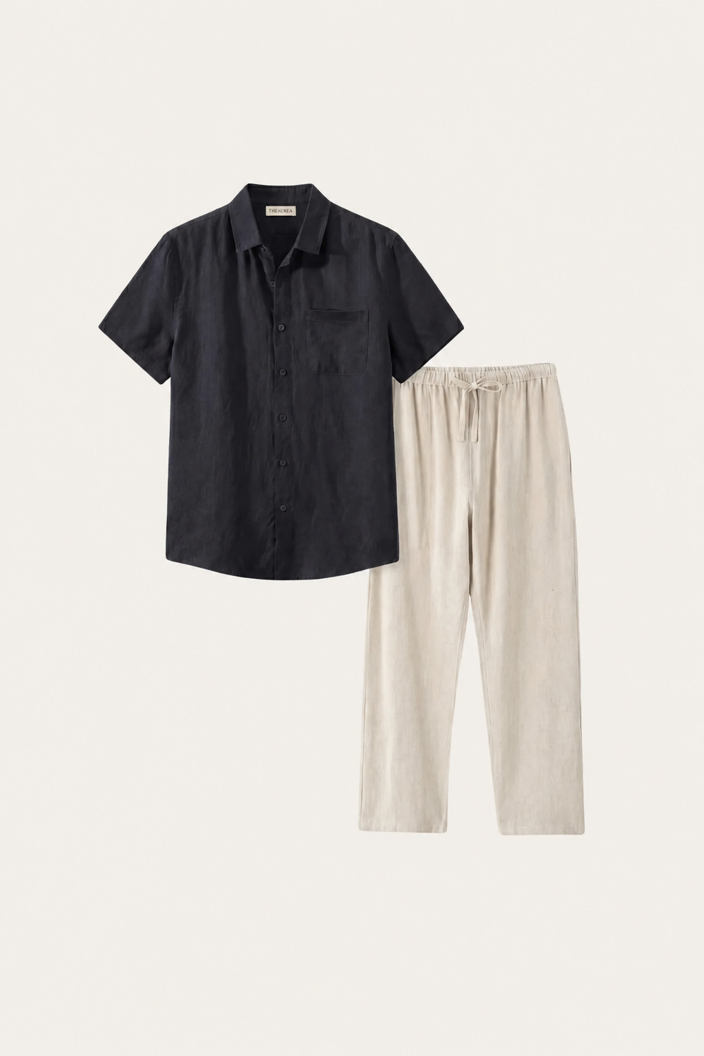 Set aus Lino Trento Nero/Beige