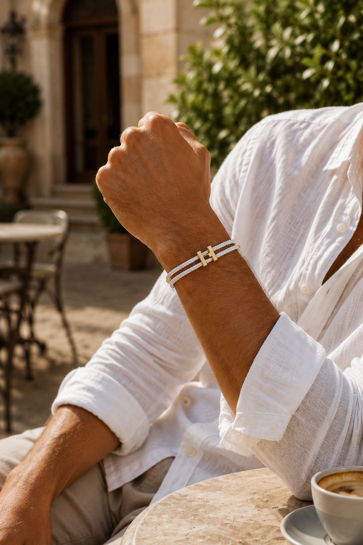 Armband Aurea Weiß/Gold