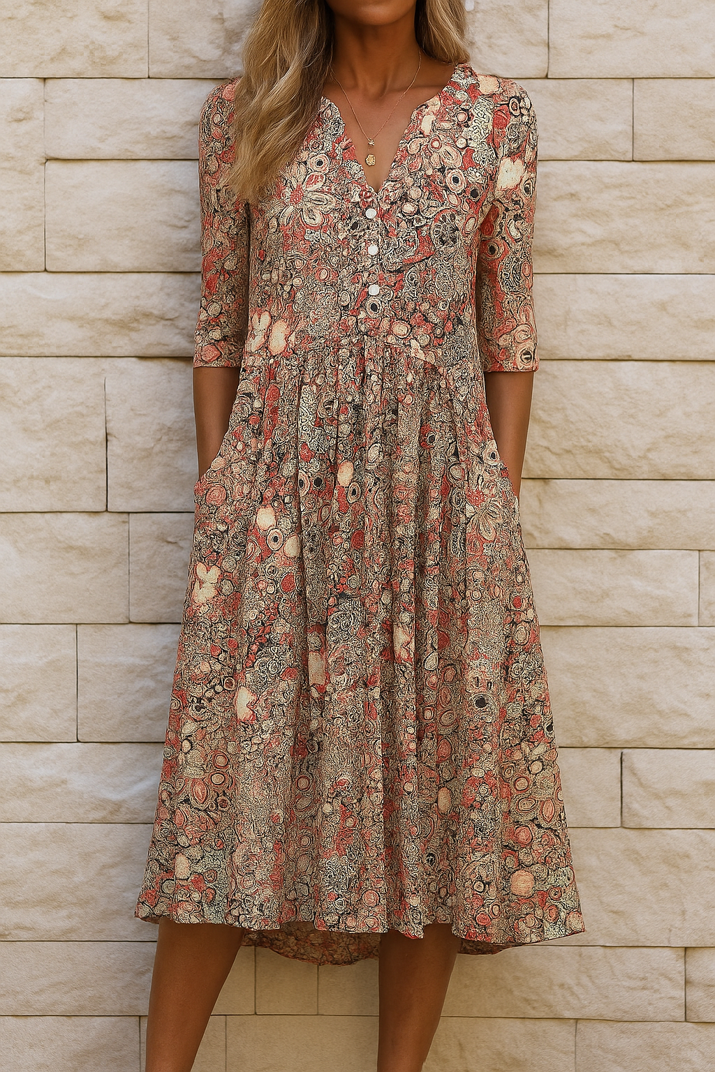 Constance | V-Ausschnitt Kleid