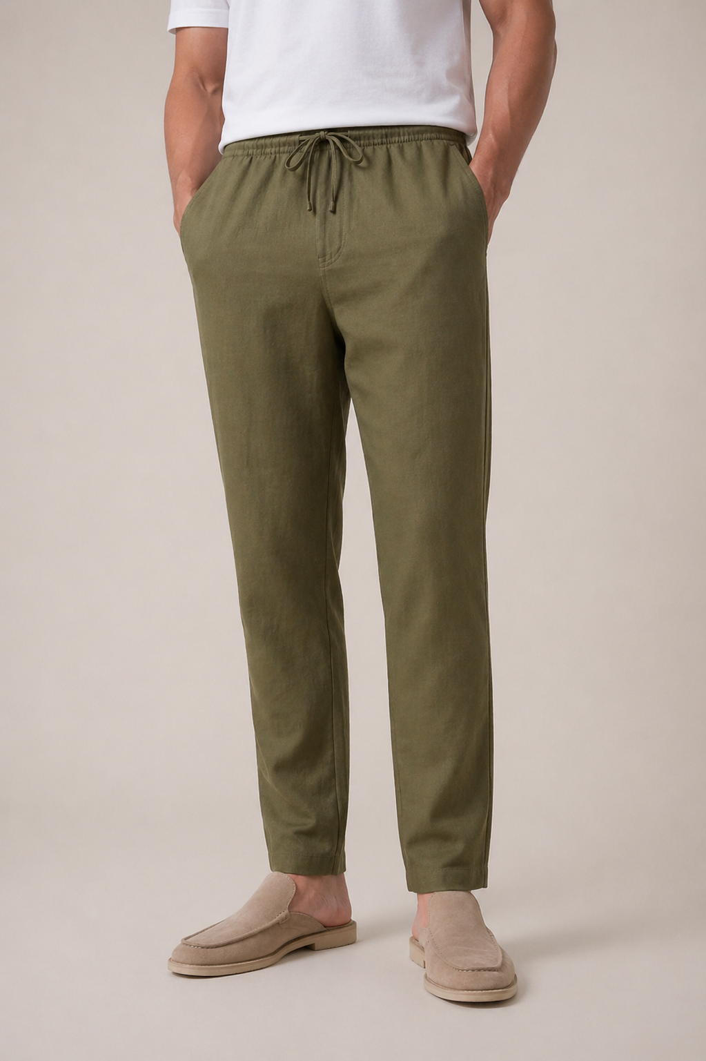 Bayside Leinenhose Olive