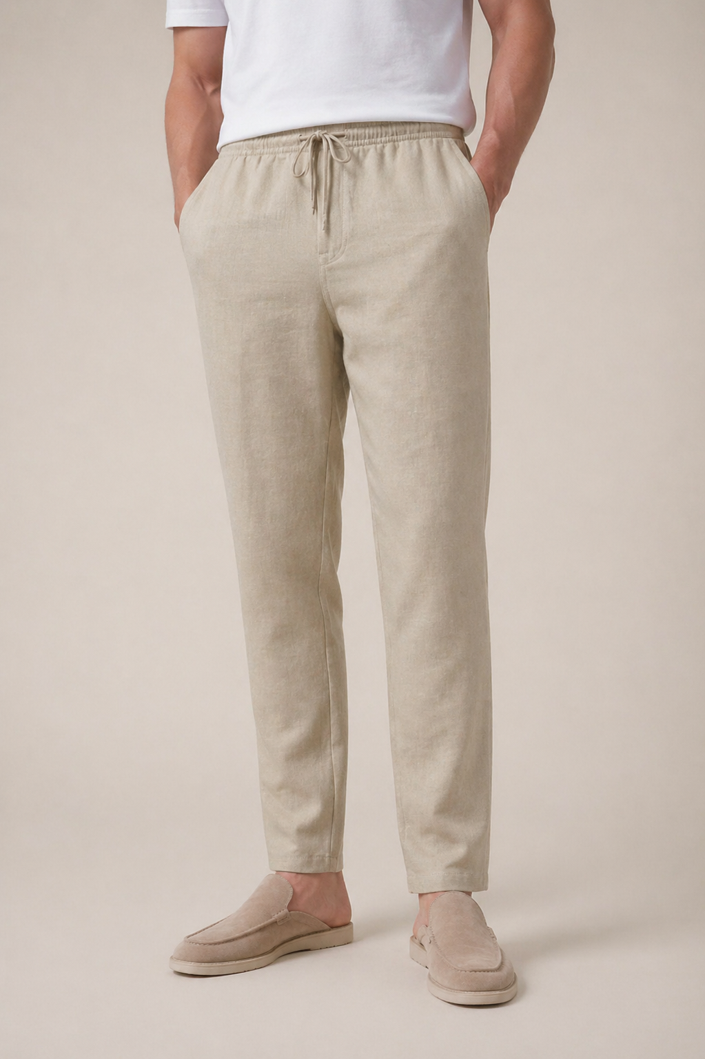 Bayside Beige Leinenhose