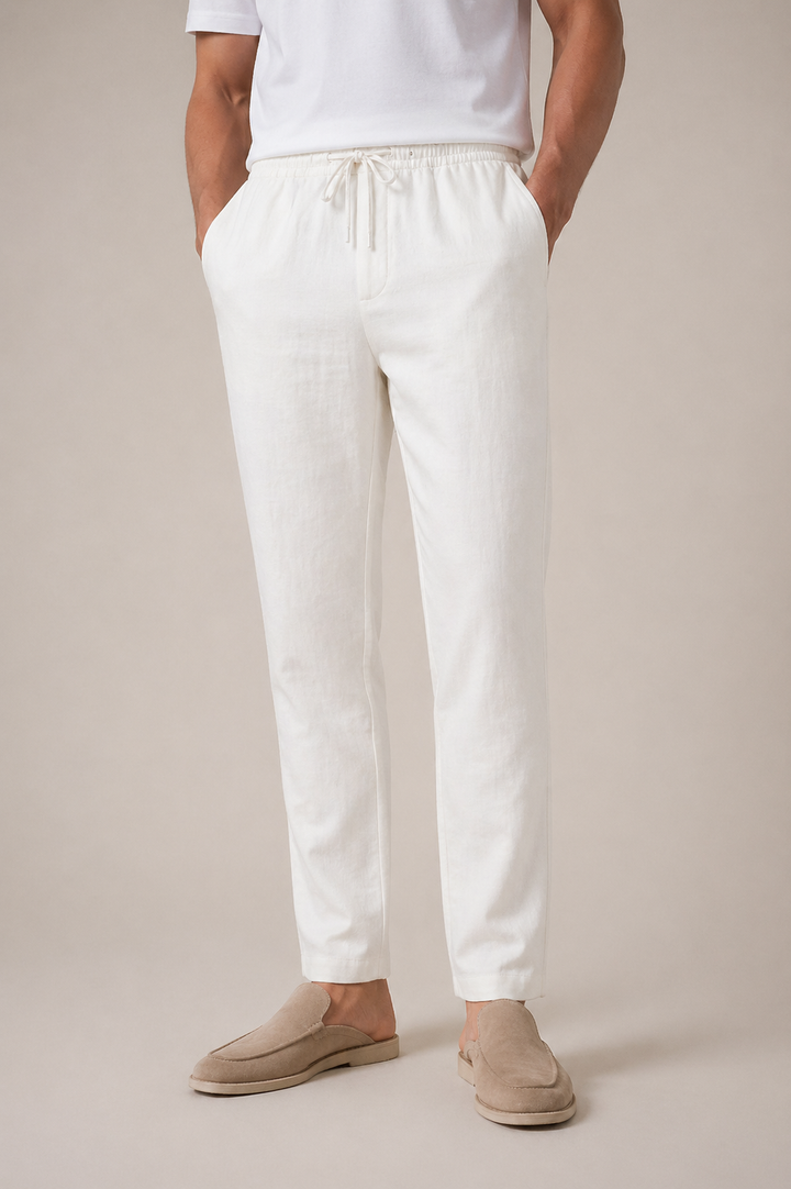 Bayside Leinenhose Weiß