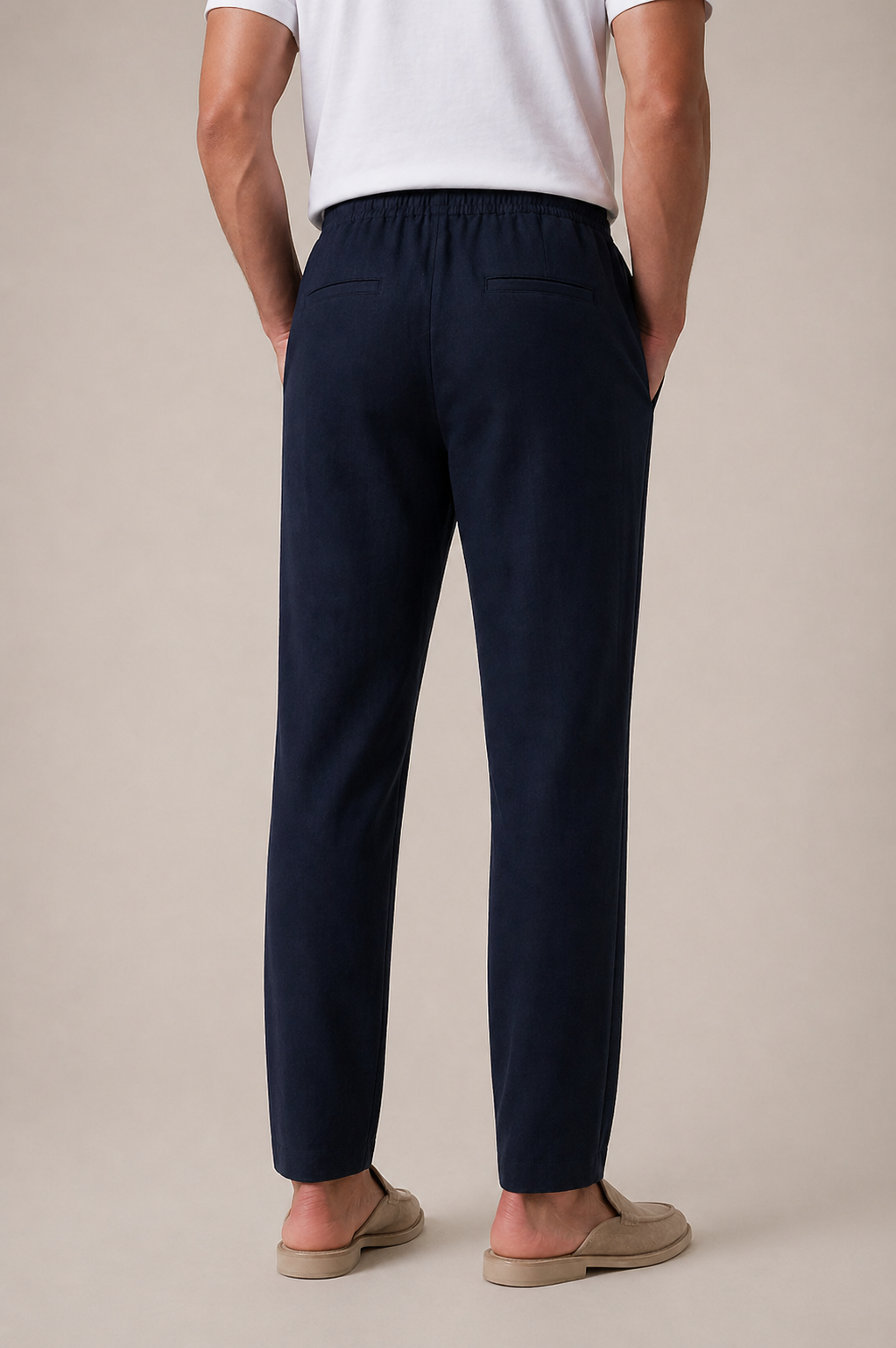 Bayside-Hosen aus Leinen in Navy Blau