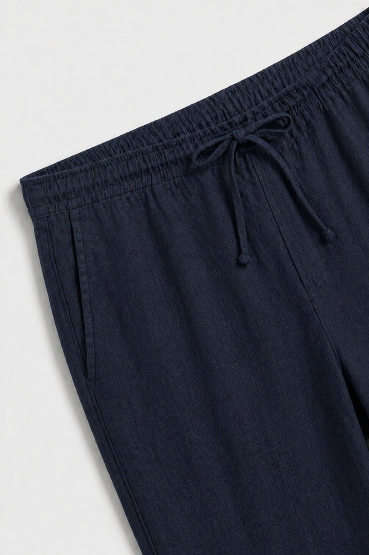 Bayside-Hosen aus Leinen in Navy Blau