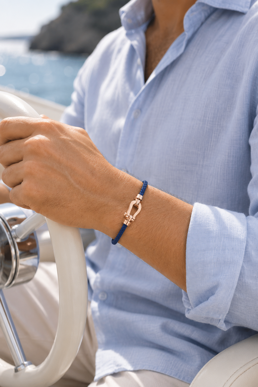 Armband Aurelio Blau Navy / Roségold