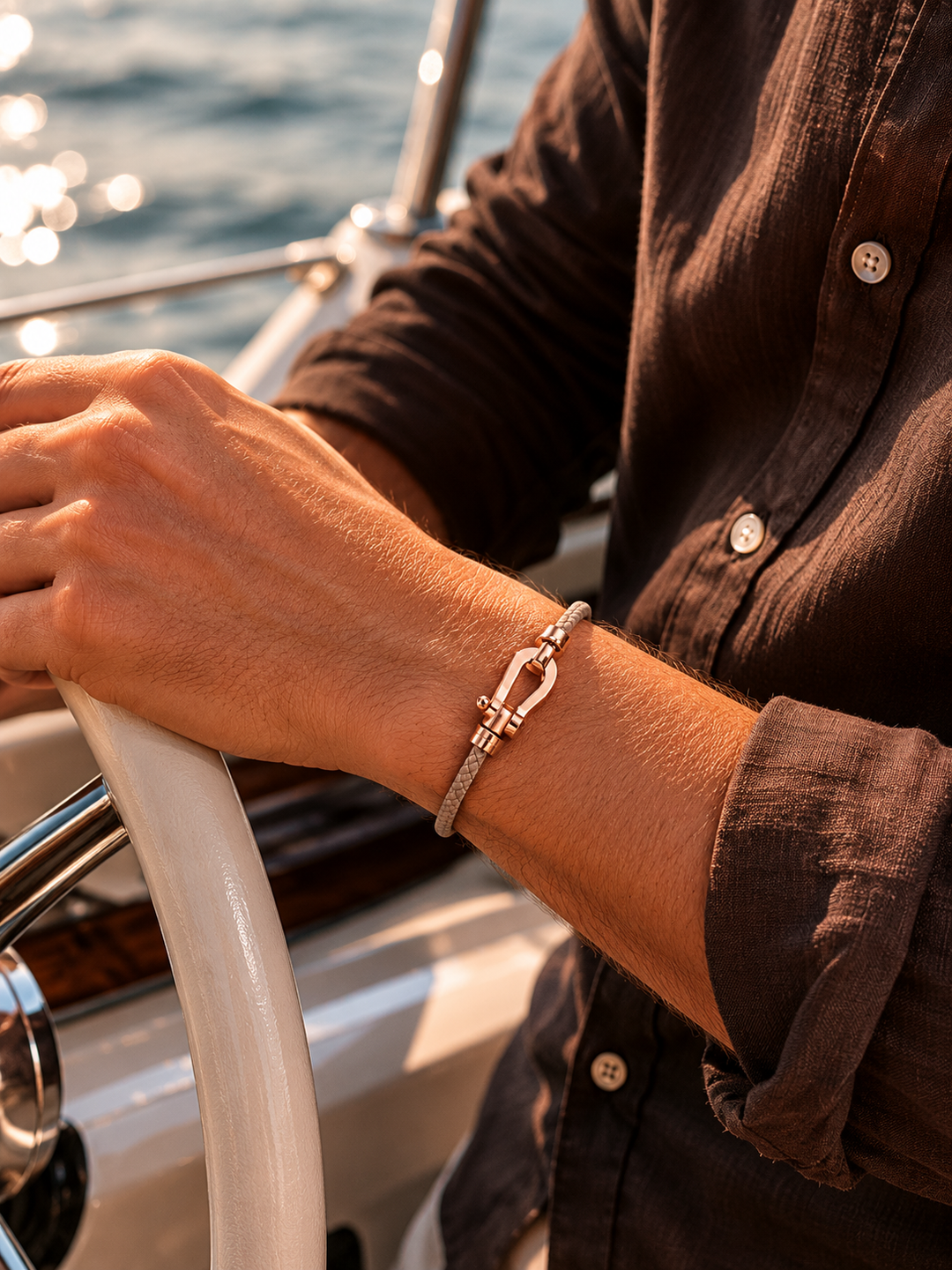 Armband Aurelio Hellbraun / Roségold
