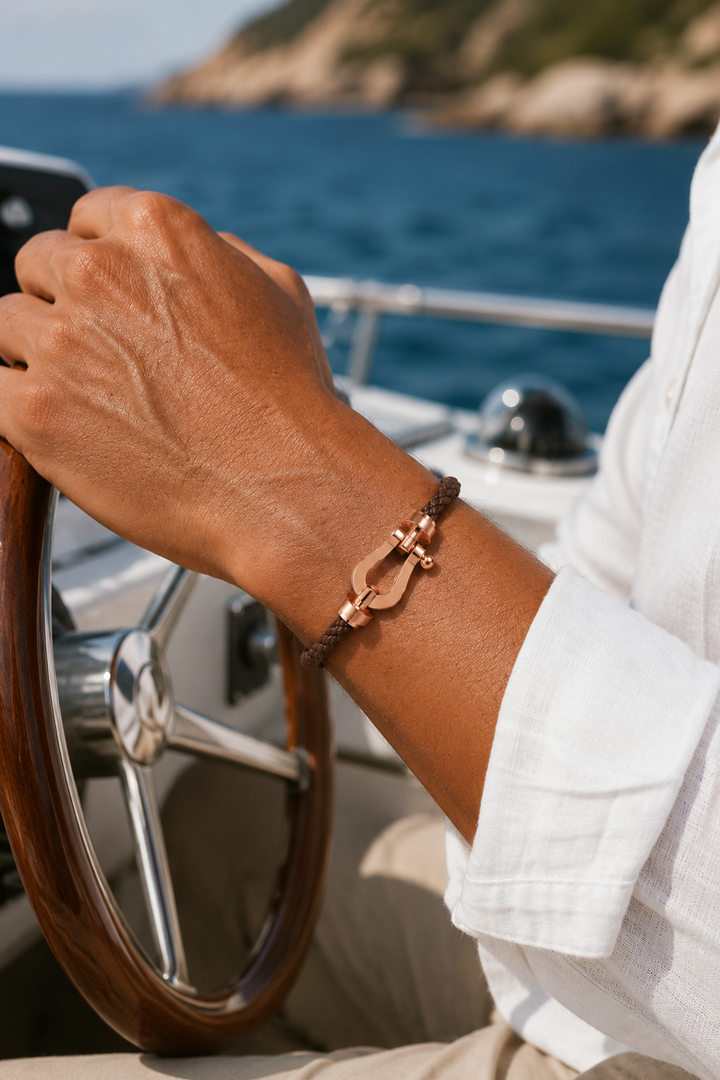 Armband Aurelio Dunkelbraun / Roségold