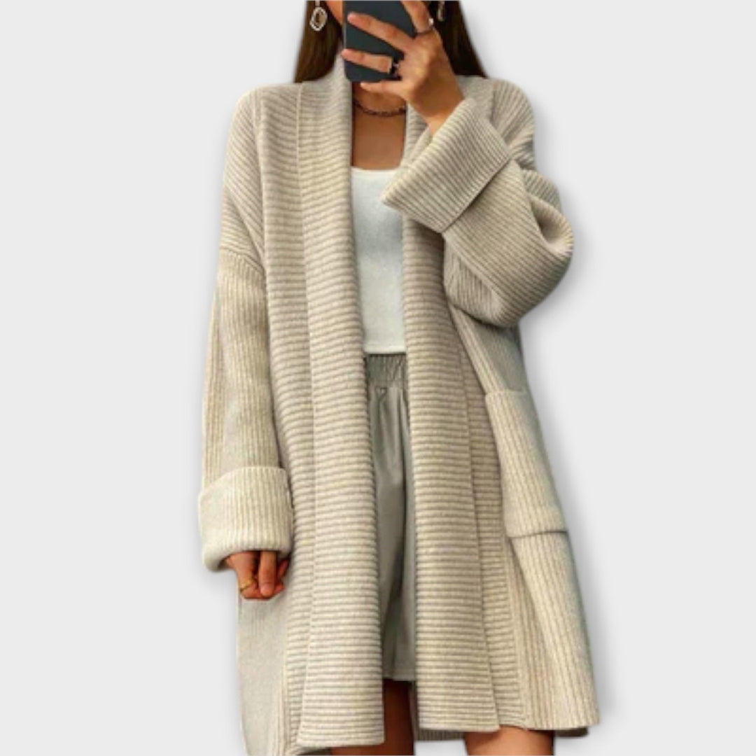 Euphemia - Langer Cardigan beige