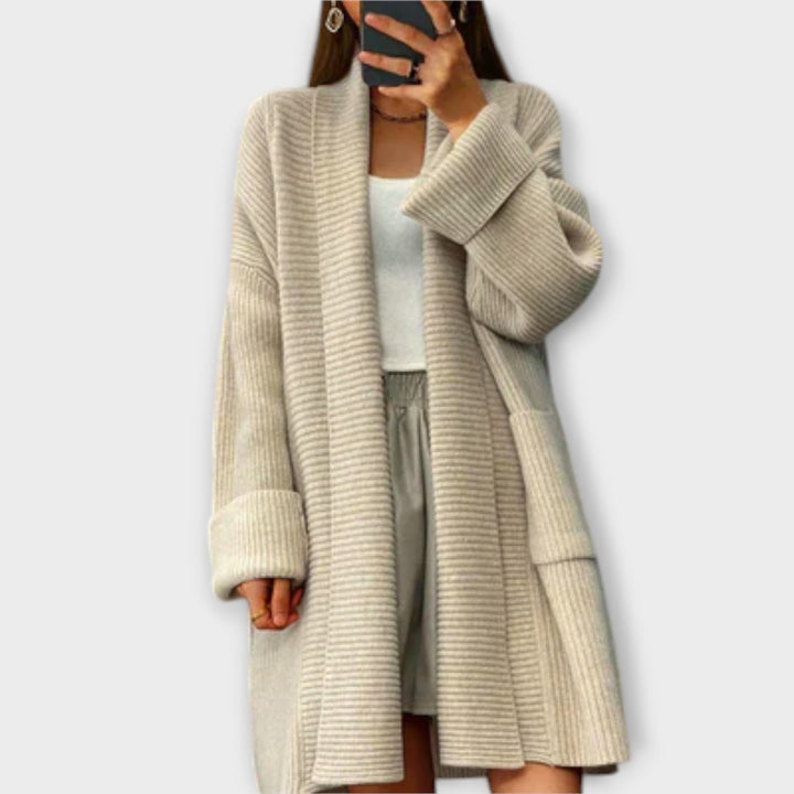 Euphemia - Langer Cardigan beige
