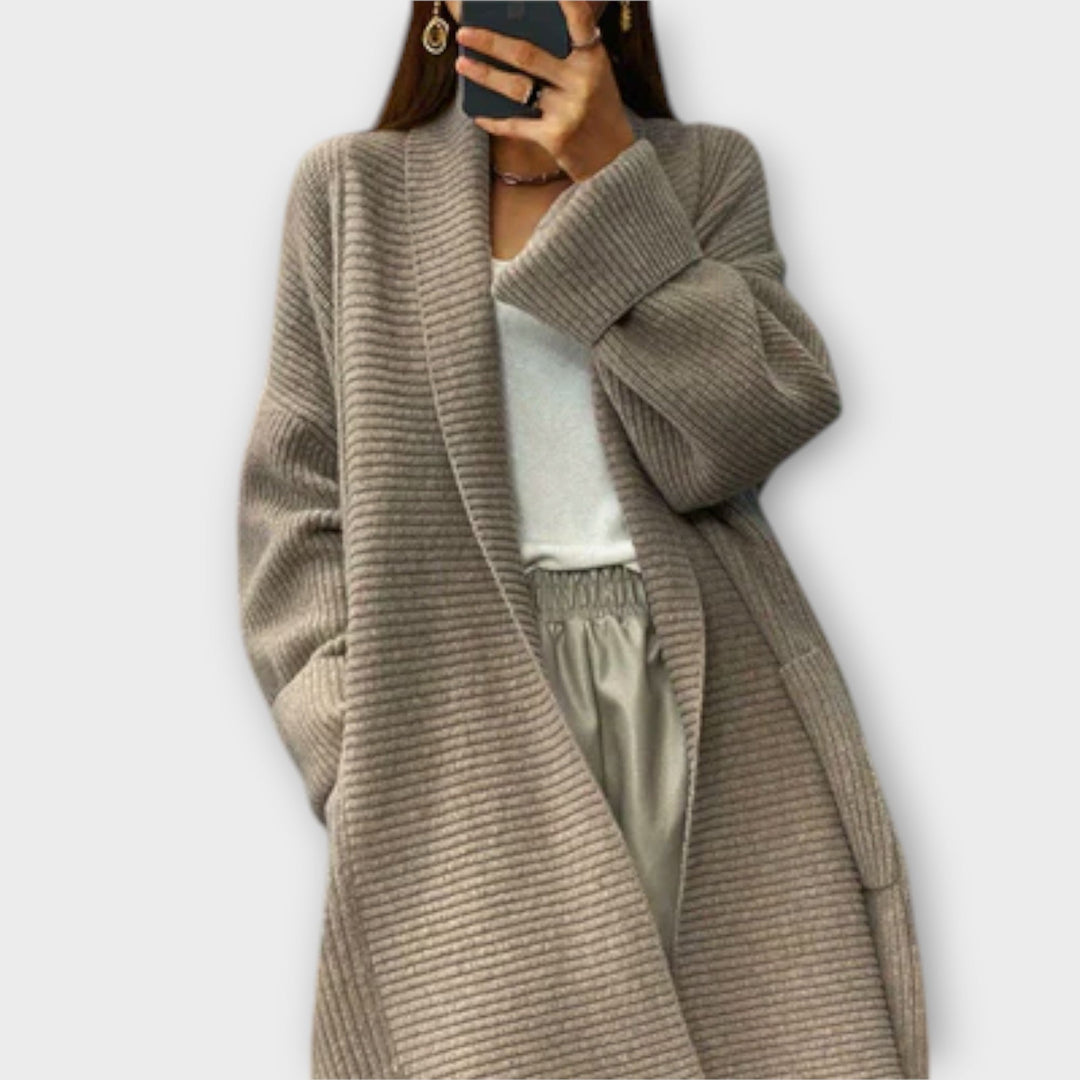 Euphemia - Langer Cardigan beige