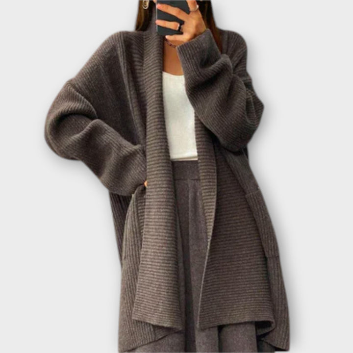 Euphemia - Langer Cardigan beige