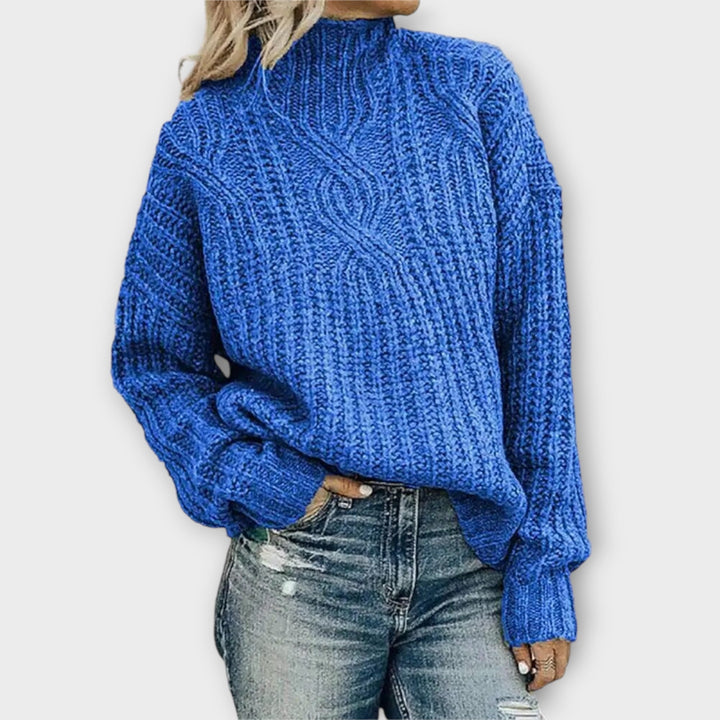 Harper - Kuscheliger schwarzer Pullover mit Zopfmuster