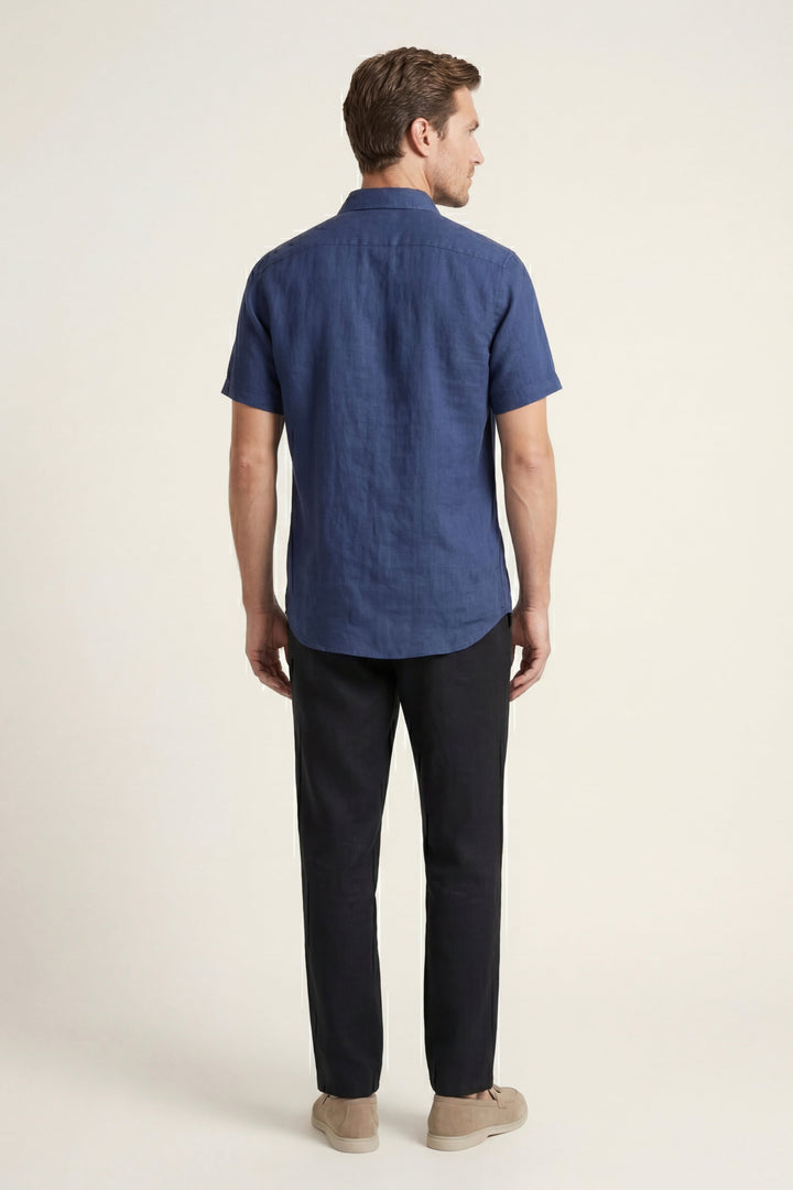 Set in Lino Trento Blau/Schwarz
