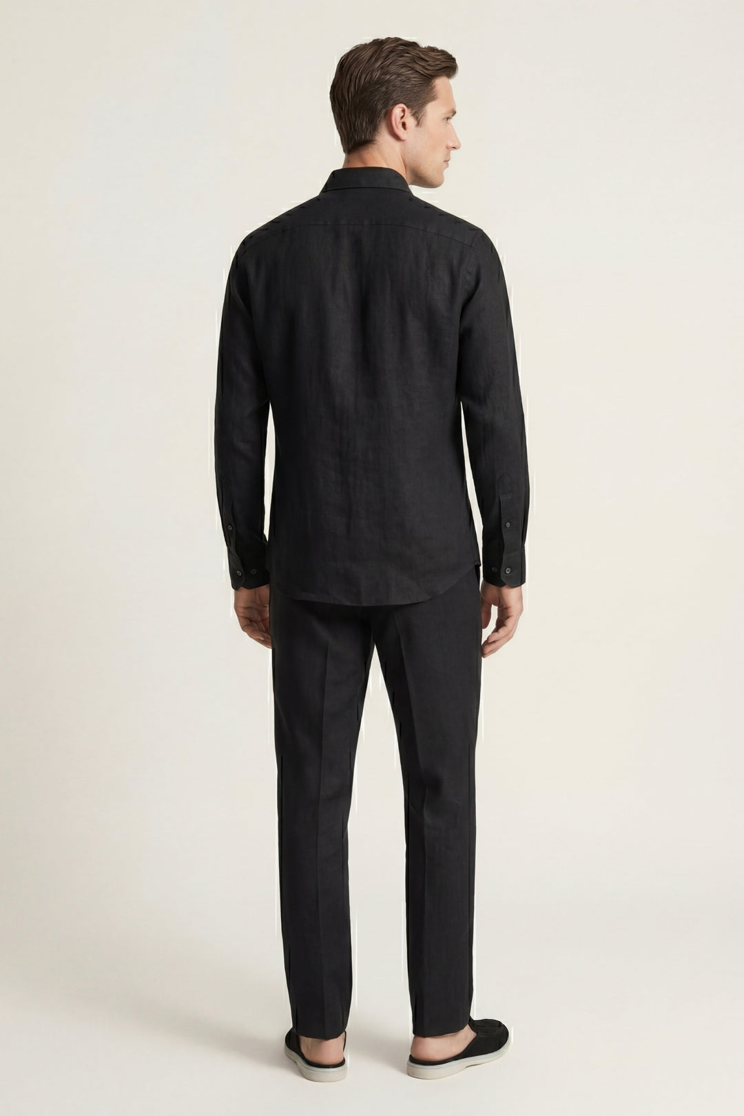 Set aus Lino Pisa mit langen Ärmeln Schwarz/Schwarz