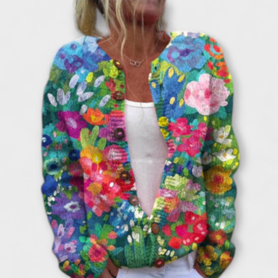 Fenya - Bunter Cardigan mit floralem Muster