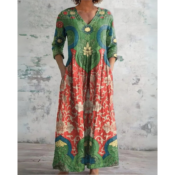 ELEANOR | MAXIKLEID VINTAGE MIT BLUMENMUSTER