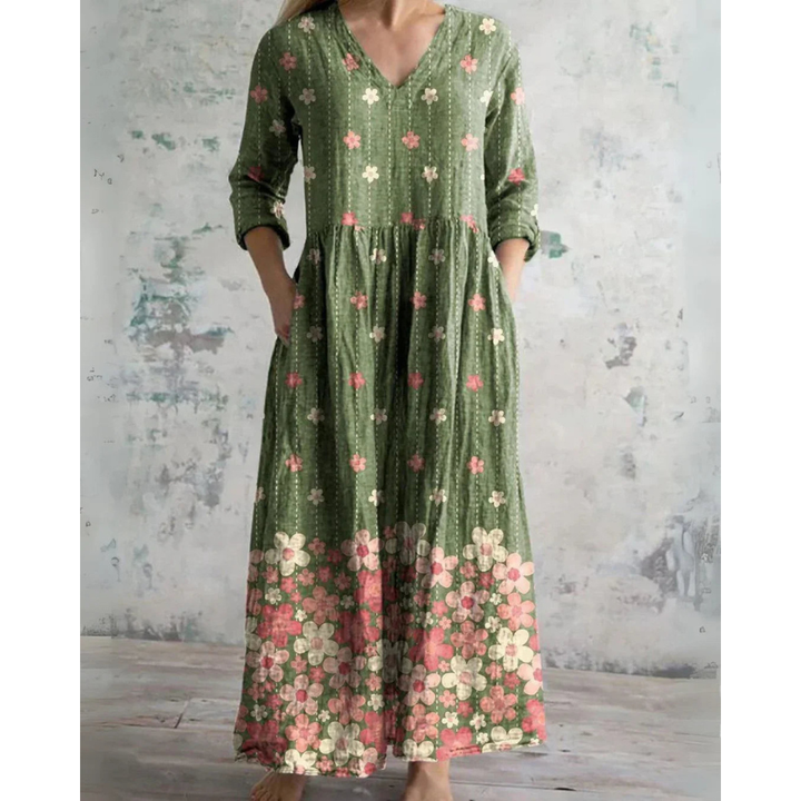 ELEANOR | MAXIKLEID VINTAGE MIT BLUMENMUSTER