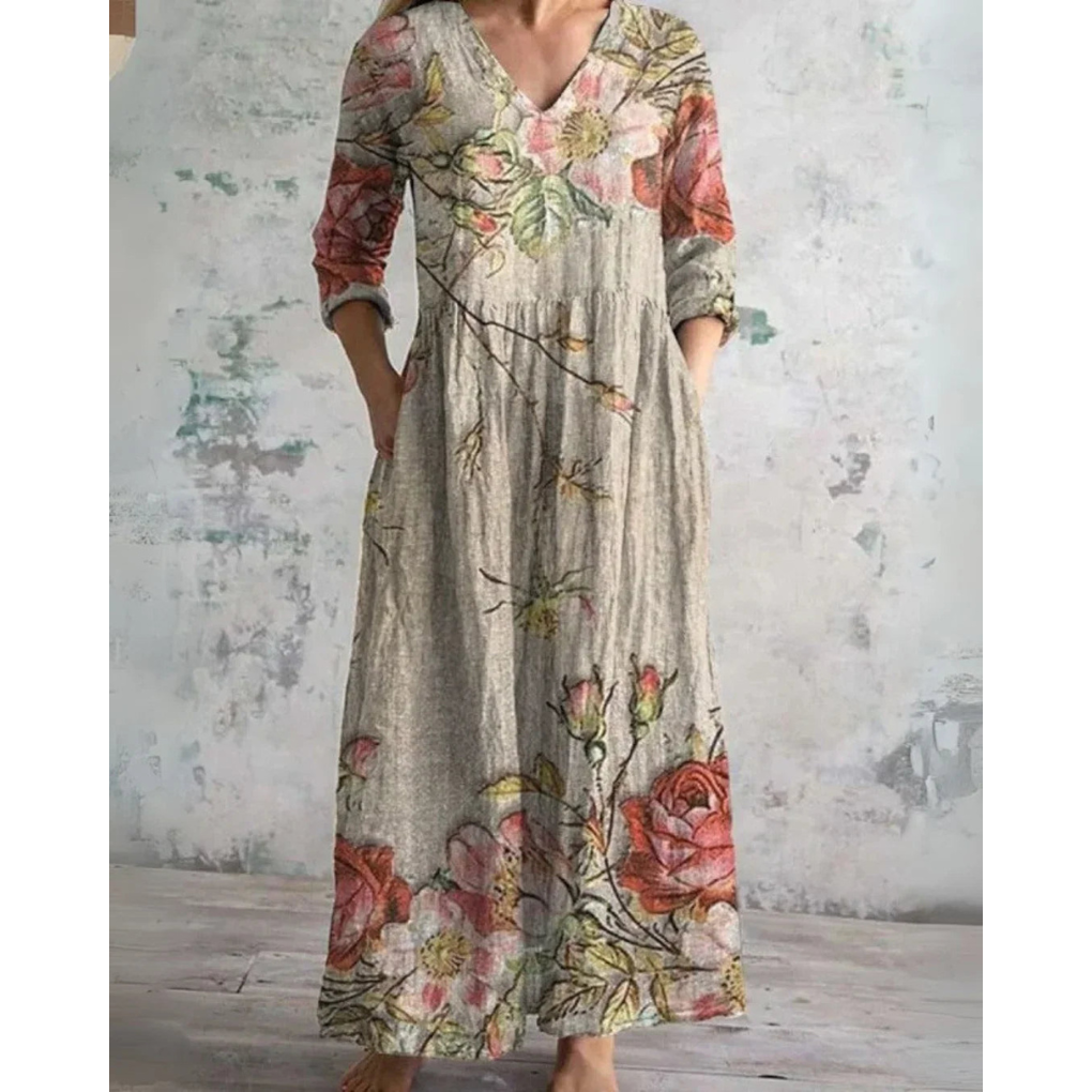 ELEANOR | MAXIKLEID VINTAGE MIT BLUMENMUSTER