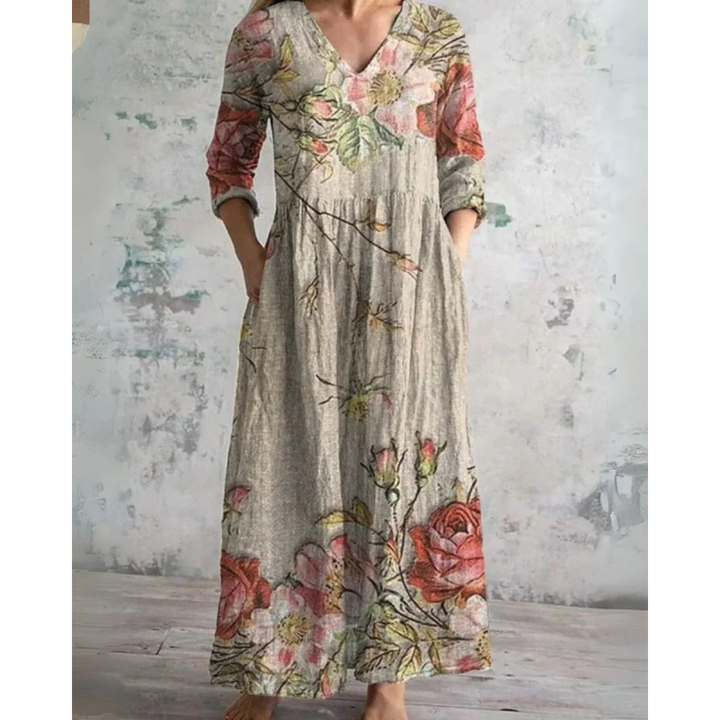 ELEANOR | MAXIKLEID VINTAGE MIT BLUMENMUSTER