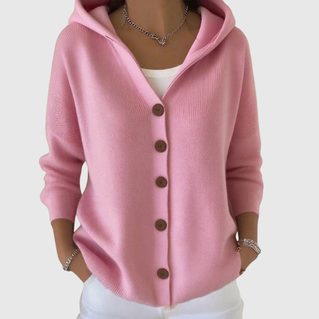 Bequemer Strick-Cardigan mit Kapuze