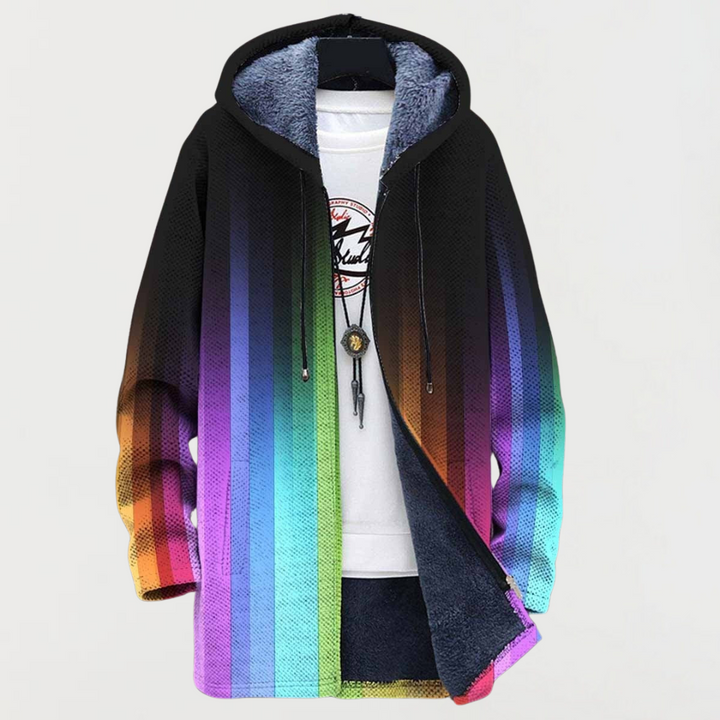 Máire - Regenbogenstreifen-Mantel