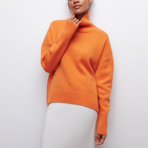 Katrielle - Bequemer hellblauer Rollkragenpullover