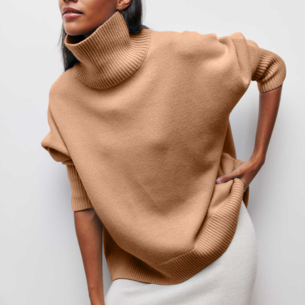 Katrielle - Bequemer hellblauer Rollkragenpullover