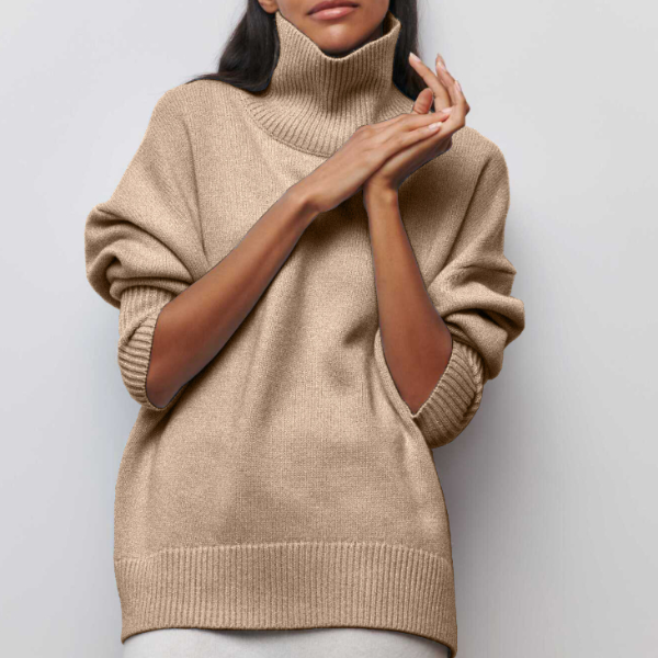 Katrielle - Bequemer hellblauer Rollkragenpullover