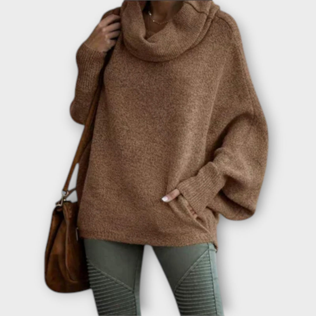 Ulrike - Eleganter beiger Rollkragenpullover