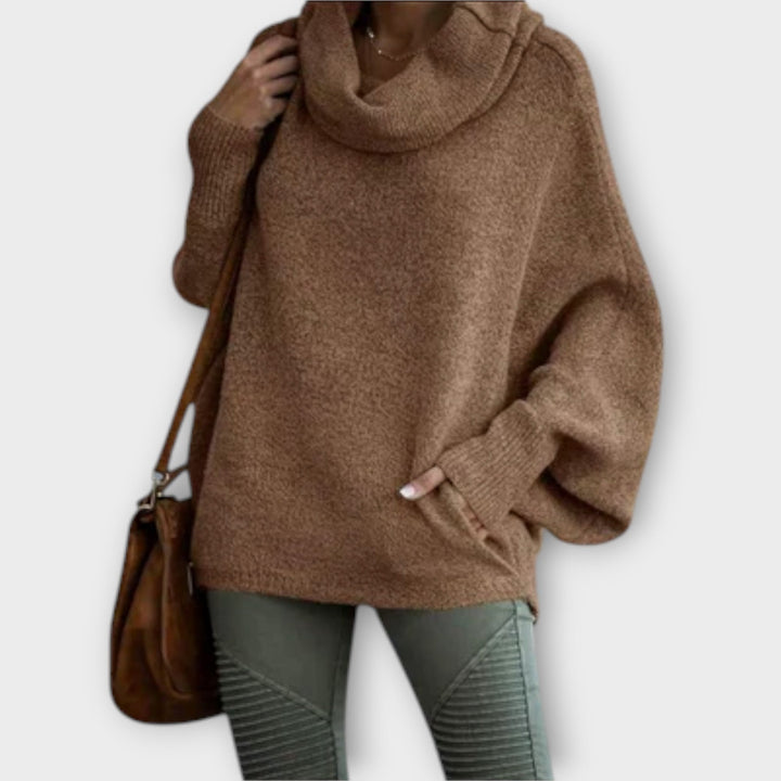 Ulrike - Eleganter beiger Rollkragenpullover