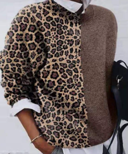 Marina - Pullover mit Leopardenärmeln