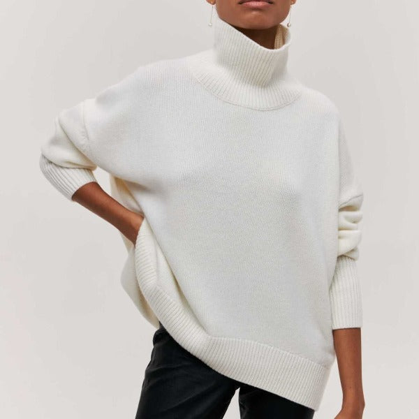Katrielle - Bequemer hellblauer Rollkragenpullover