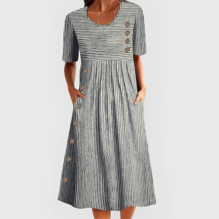 JARNA | MIDILANGE STREIFENKLEID