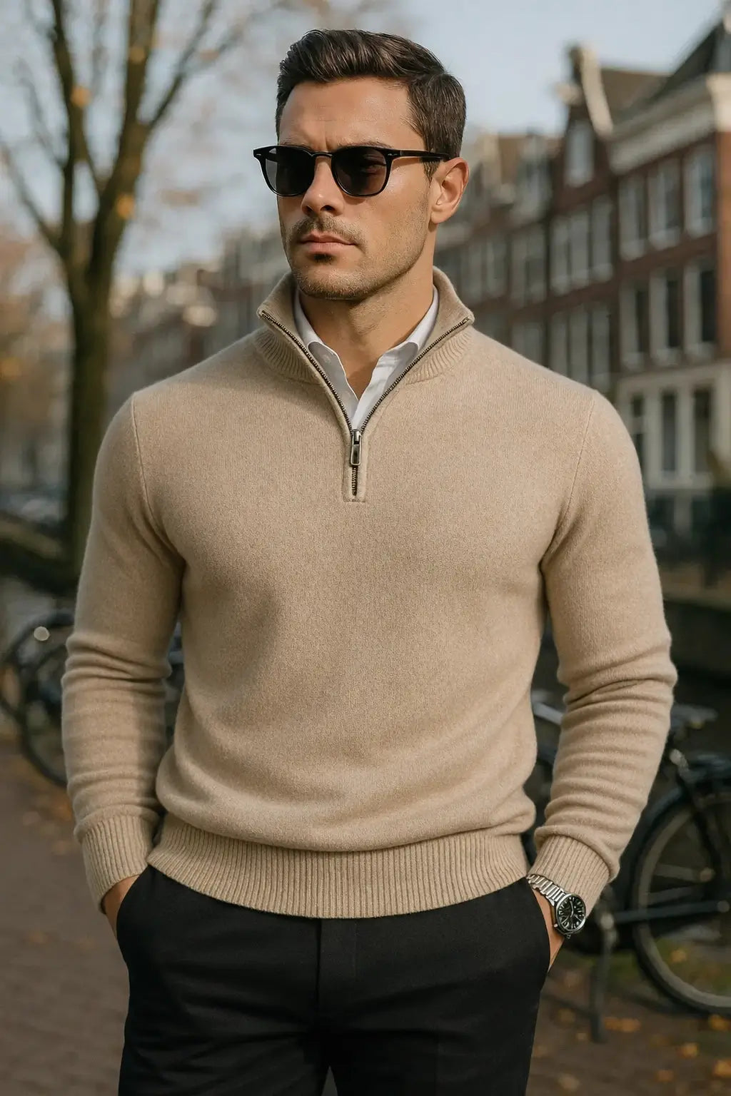 Sommerfeld™ | Der Windsor Half-Zip Herrenpullover