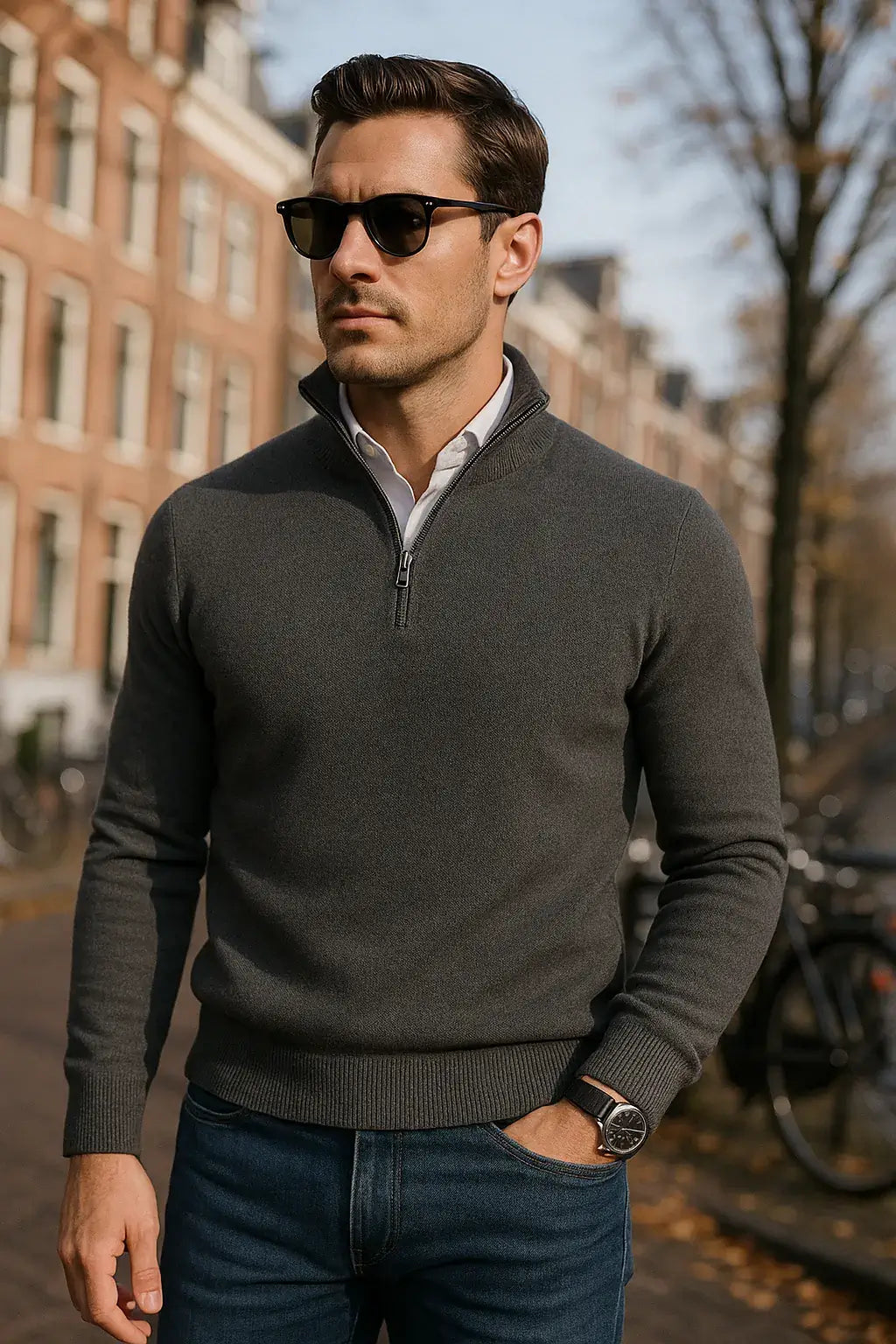 Sommerfeld™ | Der Windsor Half-Zip Herrenpullover