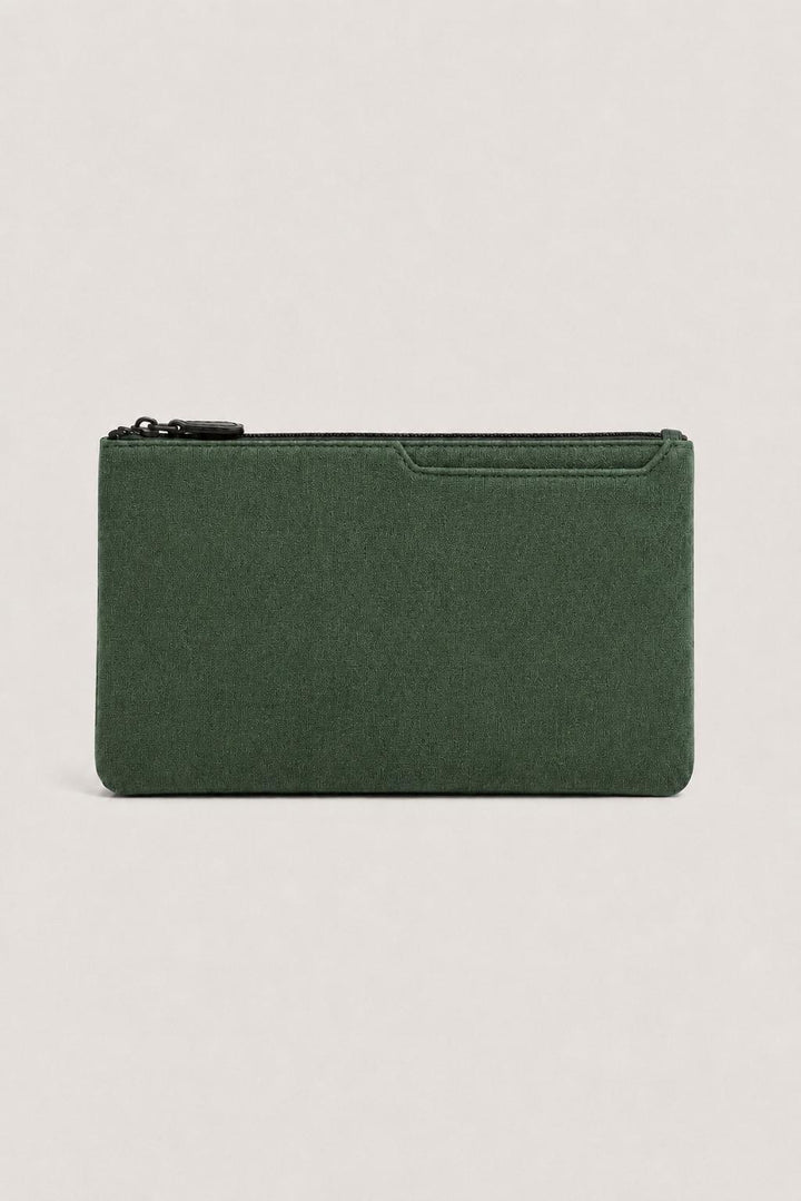 Clutch Tasche Alcantara Nachtgrün