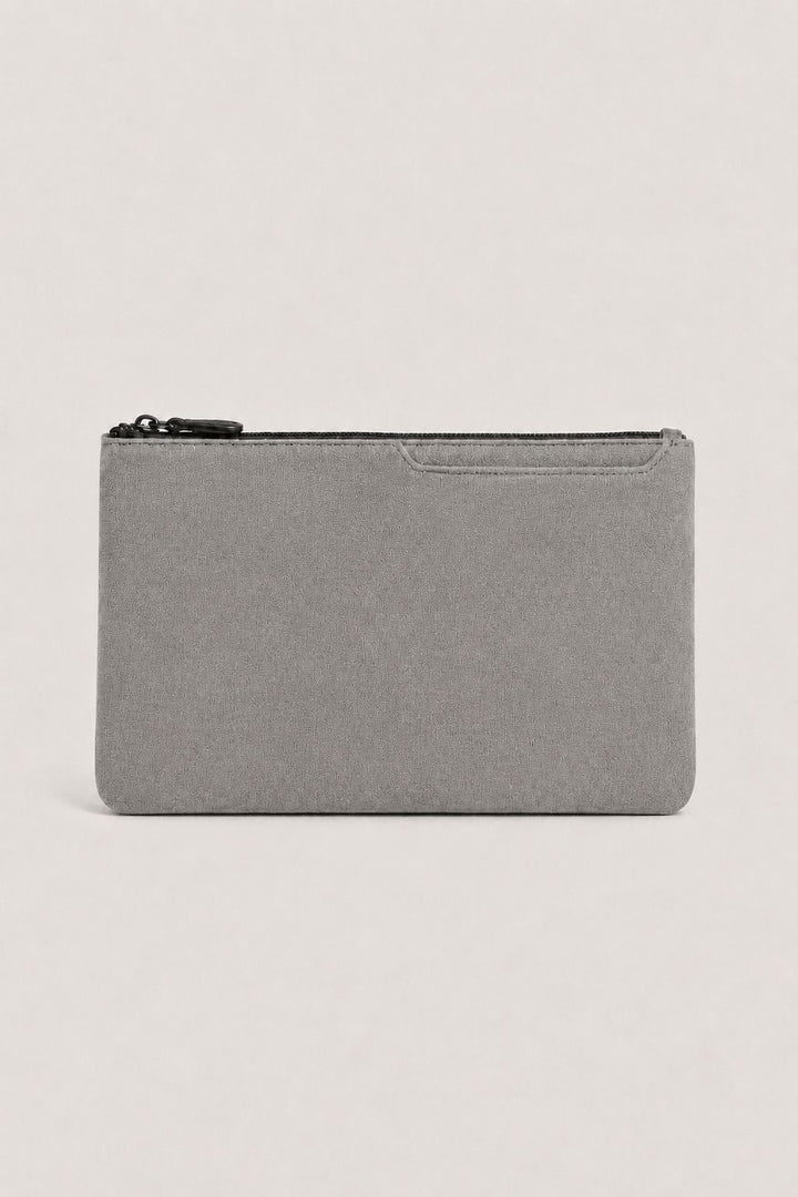 Clutch-Tasche Alcantara Grau Moonstone