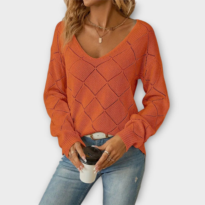 Evers - Lässiger schwarzer Pullover mit Rautenmuster