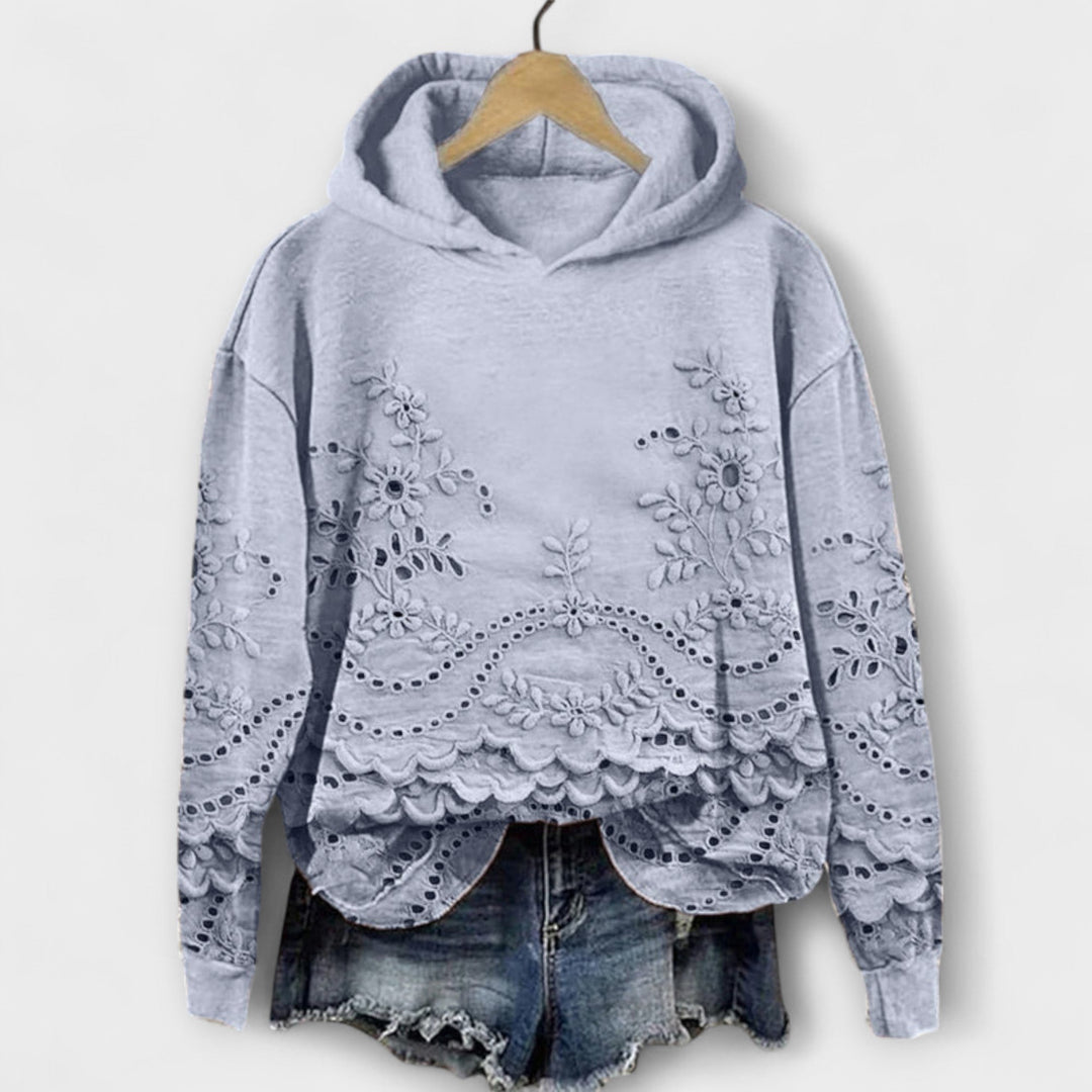 Grace - Hoodie Vintage Lila mit Floralprint