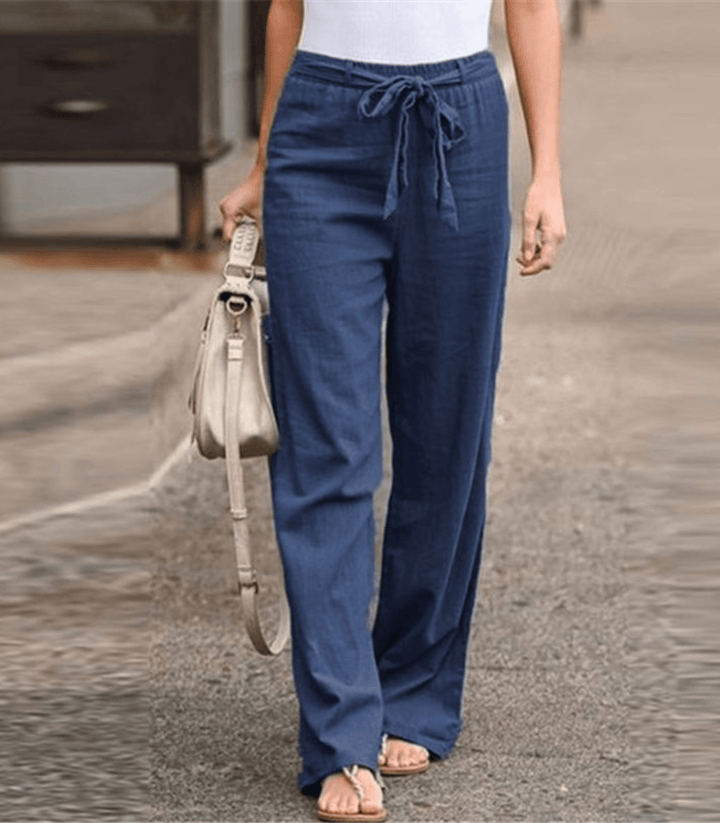Joleen - Damen Relaxhose mit Kordelzug und elastischem Bund