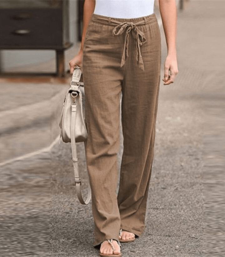 Joleen - Damen Relaxhose mit Kordelzug und elastischem Bund