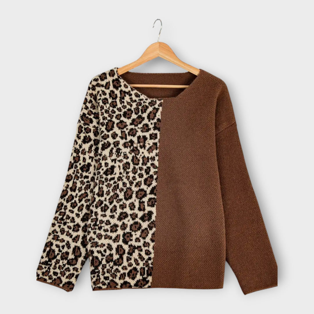 Marina - Pullover mit Leopardenärmeln