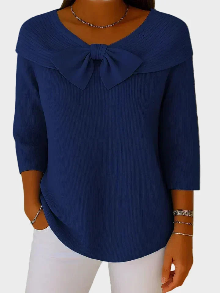 Aline - Weicher und Eleganter Pullover mit Schleife
