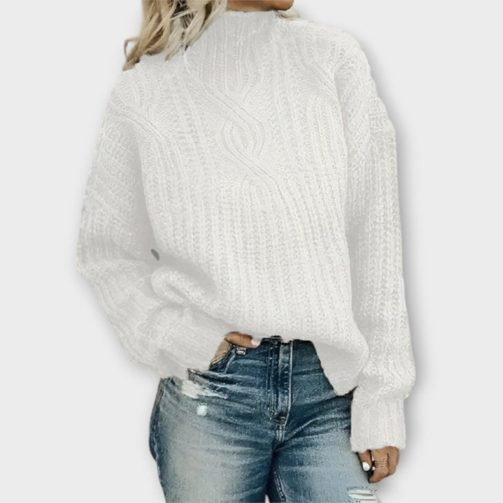 Harper - Kuscheliger schwarzer Pullover mit Zopfmuster