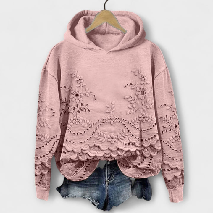 Grace - Hoodie Vintage Lila mit Floralprint