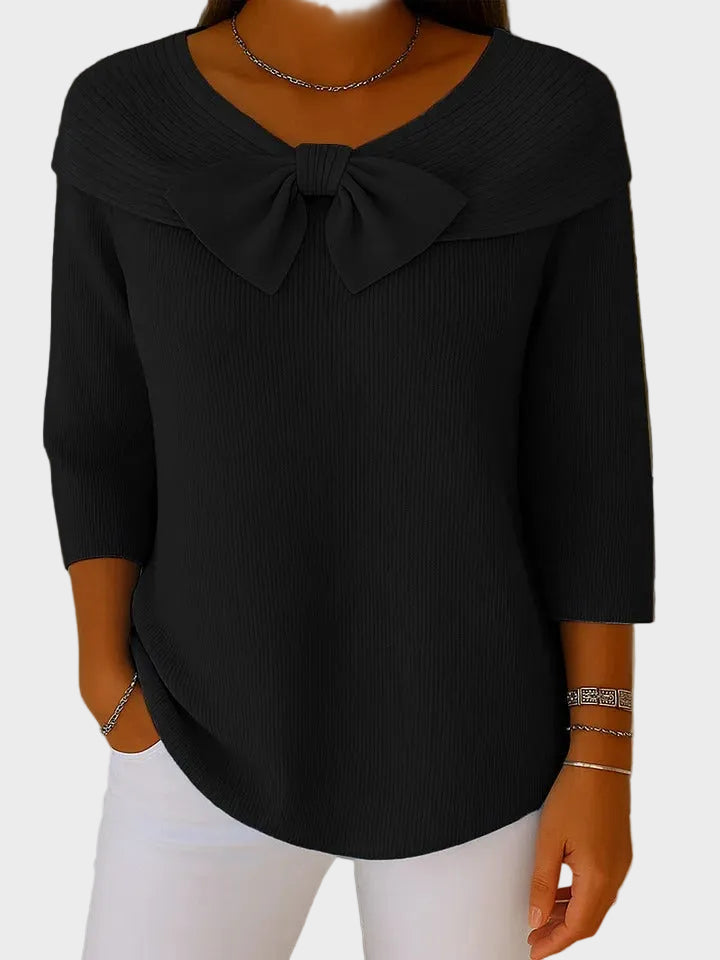 Aline - Weicher und Eleganter Pullover mit Schleife