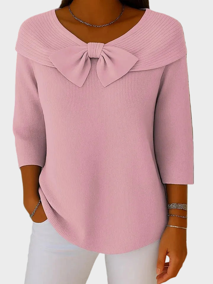 Aline - Weicher und Eleganter Pullover mit Schleife