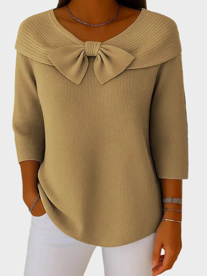 Aline - Weicher und Eleganter Pullover mit Schleife