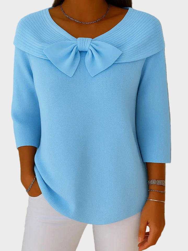 Aline - Weicher und Eleganter Pullover mit Schleife